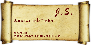 Jancsa Sándor névjegykártya